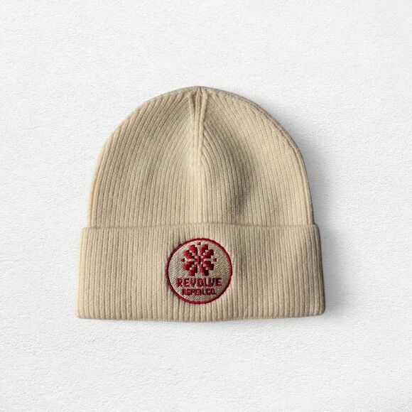 Revolve Aspen Co. Cream and Red Beanie - Picture 7 of 7